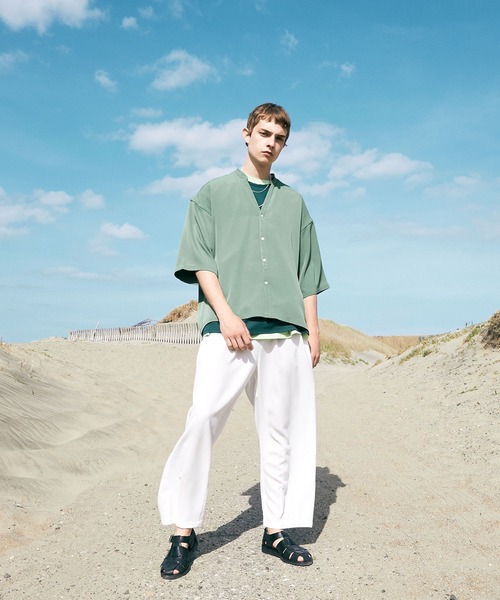 EMMA CLOTHES(エマクローズ)の「トロミオーバーサイズドルマン VネックスキッパーS/Sシャツ フハクカーディガン EMMA CLOTHES(カーディガン/ボレロ・メンズ・ネイビー/ブラック/グリーン系その他/ライトグレー/ブルー系その他/ベージュ・M/L)」の9枚目の写真