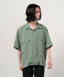 SITRY | Silky Drape Half sleeve CPO  Open color Shirt/シルキードレープ ハーフスリーブ CPO オープンカラーシャツ(シャツ/ブラウス)