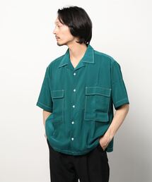 SITRY | Silky Drape Half sleeve CPO  Open color Shirt/シルキードレープ ハーフスリーブ CPO オープンカラーシャツ(シャツ/ブラウス)