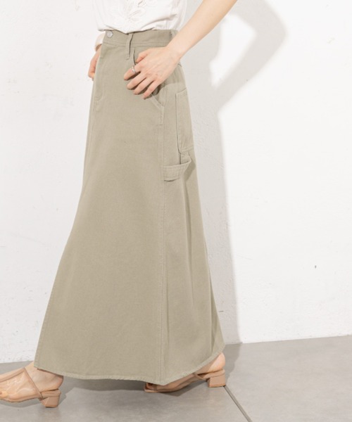 prose verse(プロズヴェール)の「フロントスリットロングスカート(スカート・レディース・オフホワイト/ベージュ/グリーン・フリ-)」の3枚目の写真