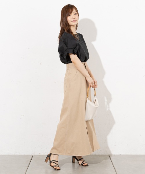 prose verse(プロズヴェール)の「フロントスリットロングスカート(スカート・レディース・オフホワイト/ベージュ/グリーン・フリ-)」の7枚目の写真