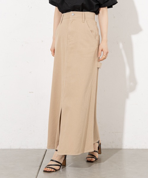 prose verse(プロズヴェール)の「フロントスリットロングスカート(スカート・レディース・オフホワイト/ベージュ/グリーン・フリ-)」の11枚目の写真