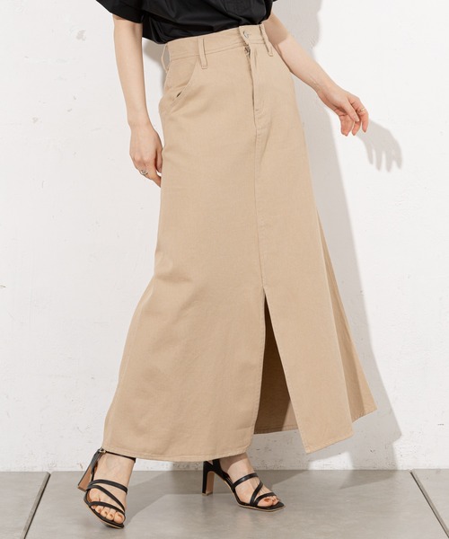 prose verse(プロズヴェール)の「フロントスリットロングスカート(スカート・レディース・オフホワイト/ベージュ/グリーン・フリ-)」の15枚目の写真