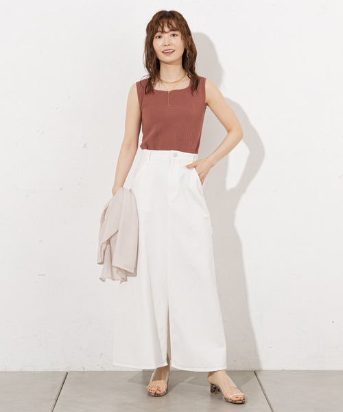 prose verse(プロズヴェール)の「フロントスリットロングスカート(スカート・レディース・オフホワイト/ベージュ/グリーン・フリ-)」の16枚目の写真