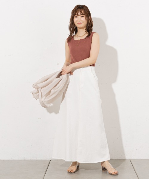 prose verse(プロズヴェール)の「フロントスリットロングスカート(スカート・レディース・オフホワイト/ベージュ/グリーン・フリ-)」の20枚目の写真