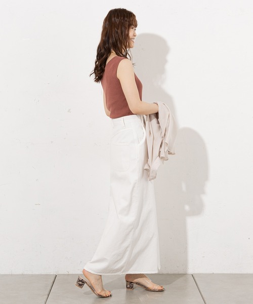 prose verse(プロズヴェール)の「フロントスリットロングスカート(スカート・レディース・オフホワイト/ベージュ/グリーン・フリ-)」の22枚目の写真