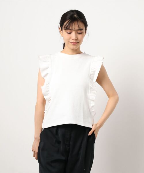 LOWRYS FARM（ローリーズファーム）の「ソデフリルＳＳ　947038（Tシャツ/カットソー・レディース・ブラック/ダークブラウン/ブルー/アイボリー・FREE）」の20枚目の写真