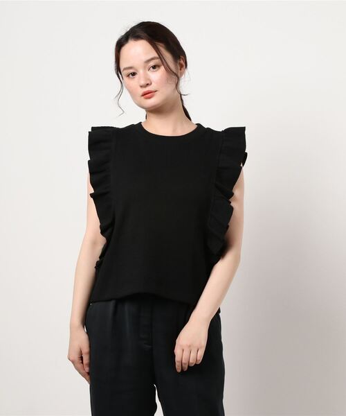 LOWRYS FARM（ローリーズファーム）の「ソデフリルＳＳ　947038（Tシャツ/カットソー・レディース・ブラック/ダークブラウン/ブルー/アイボリー・FREE）」の18枚目の写真