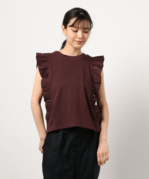 LOWRYS FARM（ローリーズファーム）の「ソデフリルＳＳ　947038（Tシャツ/カットソー・レディース・ブラック/ダークブラウン/ブルー/アイボリー・FREE）」の21枚目の写真