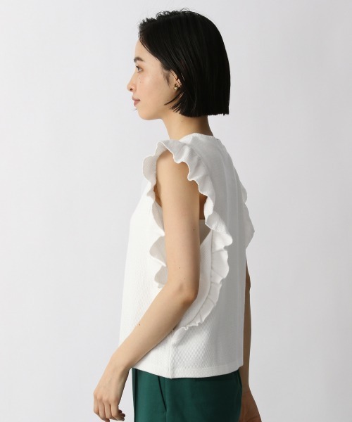 LOWRYS FARM（ローリーズファーム）の「ソデフリルＳＳ　947038（Tシャツ/カットソー・レディース・ブラック/ダークブラウン/ブルー/アイボリー・FREE）」の7枚目の写真