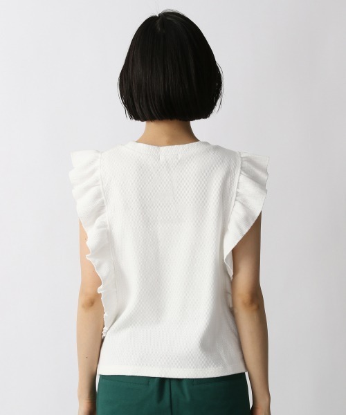 LOWRYS FARM（ローリーズファーム）の「ソデフリルＳＳ　947038（Tシャツ/カットソー・レディース・ブラック/ダークブラウン/ブルー/アイボリー・FREE）」の8枚目の写真