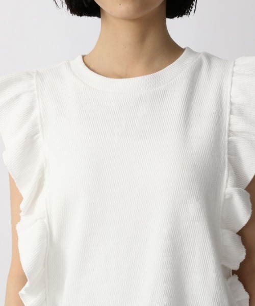 LOWRYS FARM（ローリーズファーム）の「ソデフリルＳＳ　947038（Tシャツ/カットソー・レディース・ブラック/ダークブラウン/ブルー/アイボリー・FREE）」の9枚目の写真