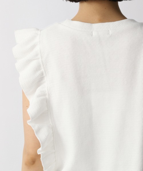 LOWRYS FARM（ローリーズファーム）の「ソデフリルＳＳ　947038（Tシャツ/カットソー・レディース・ブラック/ダークブラウン/ブルー/アイボリー・FREE）」の12枚目の写真