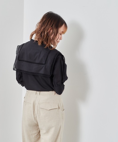 cepo（セポ）の「ハシゴレース　セーラーカラーブラウス（シャツ/ブラウス・レディース・オフホワイト/ブラック・M）」の9枚目の写真