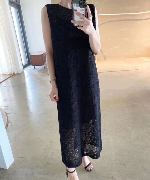 セール インナーｓｅｔ透かしニットワンピ チュニック Newlyme ニューリーミー のファッション通販 Zozotown