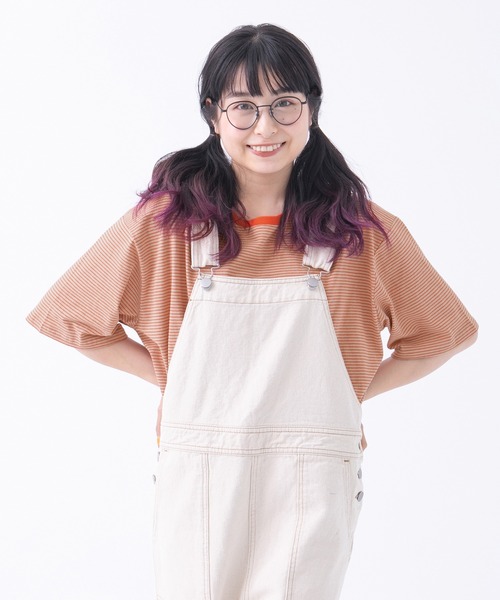 kutir（クティール）の「半袖ボーダーTシャツ（Tシャツ/カットソー・レディース・ライトグリーン/イエロー/ブラック/オレンジ・FREE）」の4枚目の写真