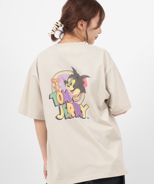 DISCUS(ディスカス)の「【DISCUS/ディスカス】TOM&JERRY/トムとジェリー コラボ バックプリント半袖Tシャツ(Tシャツ/カットソー・レディース・グレー系その他/ライトパープル/ベージュ/ホワイト/ライトグリーン/グレー系その他2・M/L)」の2枚目の写真