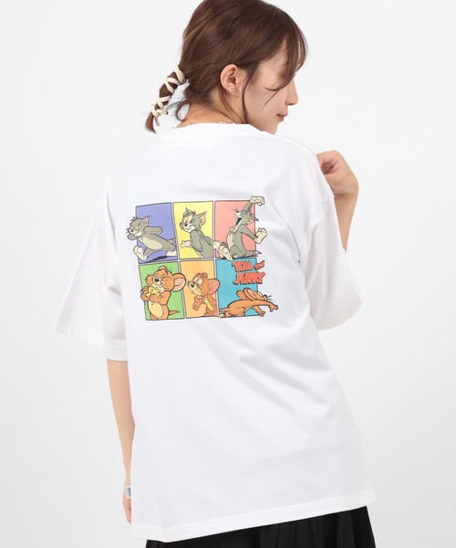 DISCUS(ディスカス)の「【DISCUS/ディスカス】TOM&JERRY/トムとジェリー コラボ バックプリント半袖Tシャツ(Tシャツ/カットソー・レディース・グレー系その他/ライトパープル/ベージュ/ホワイト/ライトグリーン/グレー系その他2・M/L)」の3枚目の写真