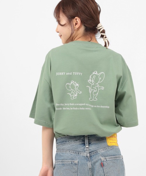 DISCUS(ディスカス)の「【DISCUS/ディスカス】TOM&JERRY/トムとジェリー コラボ バックプリント半袖Tシャツ(Tシャツ/カットソー・レディース・グレー系その他/ライトパープル/ベージュ/ホワイト/ライトグリーン/グレー系その他2・M/L)」の5枚目の写真