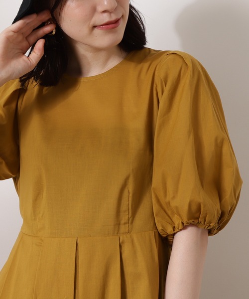 N.(N. Natural Beauty Basic)(エヌエヌナチュラルビューティーベーシック)の「◆コットンローンバルーンスリーブワンピース(ワンピース・レディース・スミクロ/パープル/マスタード・MEDIUM)」の5枚目の写真