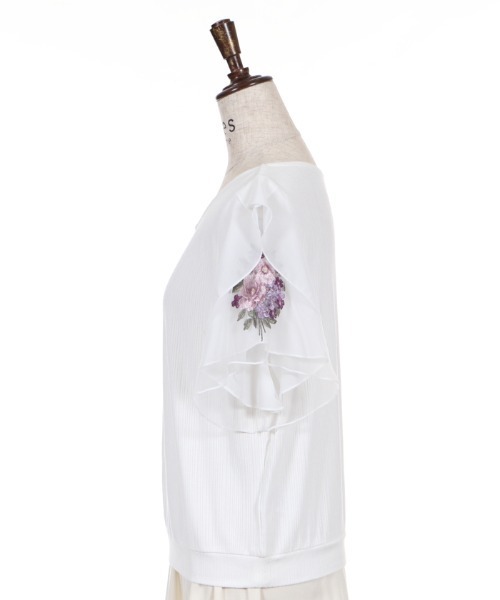 axes femme（アクシーズファム）の「袖花刺繍リブＰＯ（Tシャツ/カットソー・レディース・ホワイト/ラベンダー/ブルーグリーン・MEDIUM）」の11枚目の写真