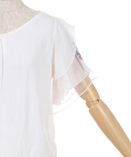 axes femme（アクシーズファム）の「袖花刺繍リブＰＯ（Tシャツ/カットソー・レディース・ホワイト/ラベンダー/ブルーグリーン・MEDIUM）」の12枚目の写真