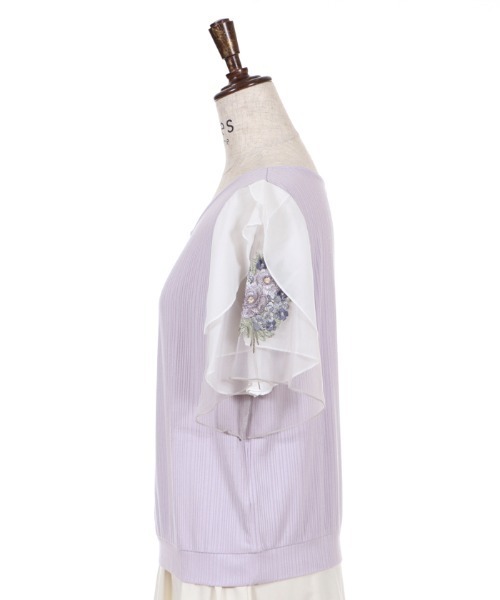 axes femme（アクシーズファム）の「袖花刺繍リブＰＯ（Tシャツ/カットソー・レディース・ホワイト/ラベンダー/ブルーグリーン・MEDIUM）」の16枚目の写真