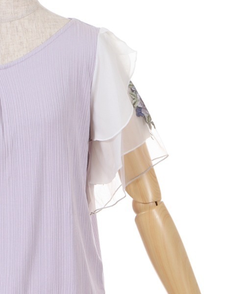 axes femme（アクシーズファム）の「袖花刺繍リブＰＯ（Tシャツ/カットソー・レディース・ホワイト/ラベンダー/ブルーグリーン・MEDIUM）」の17枚目の写真