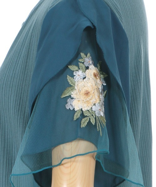 axes femme（アクシーズファム）の「袖花刺繍リブＰＯ（Tシャツ/カットソー・レディース・ホワイト/ラベンダー/ブルーグリーン・MEDIUM）」の7枚目の写真