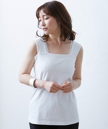 SMILE LAND | 大きいサイズ アクセントレース使いインナータンクトップ(キャミソール)