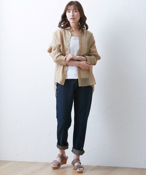 SMILE LAND（スマイルランド）の「大きいサイズ アクセントレース使いインナータンクトップ（キャミソール・レディース・ブラック/オフホワイト・5L/6L/LL/4L/3L）」の21枚目の写真