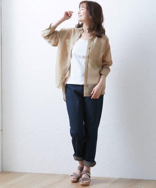 SMILE LAND（スマイルランド）の「大きいサイズ アクセントレース使いインナータンクトップ（キャミソール・レディース・ブラック/オフホワイト・5L/6L/LL/4L/3L）」の22枚目の写真