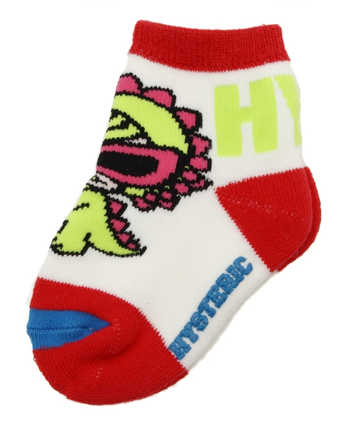 HYSTERIC MINI（ヒステリックミニ）の「BABY Dinosaur Monster mini ソックス（ソックス/靴下・キッズ・ホワイト/イエロー/ブラック・9/11/13）」の2枚目の写真