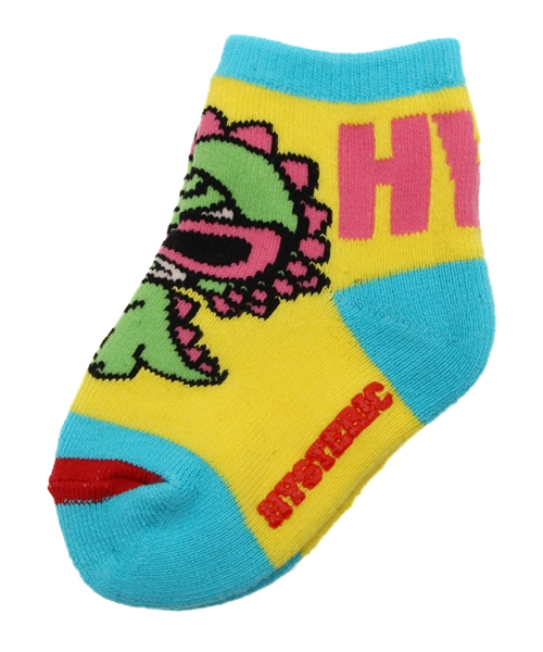 HYSTERIC MINI（ヒステリックミニ）の「BABY Dinosaur Monster mini ソックス（ソックス/靴下・キッズ・ホワイト/イエロー/ブラック・9/11/13）」の3枚目の写真