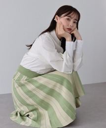 《新色追加/11色展開》配色ストライプニットスカート