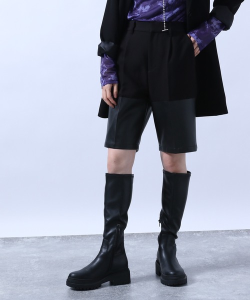 HARE（ハレ）の「シンセティックレザーコンビショートパンツ(HARE)（その他パンツ・レディース・ブラック/ブラウン・FREE）」の13枚目の写真