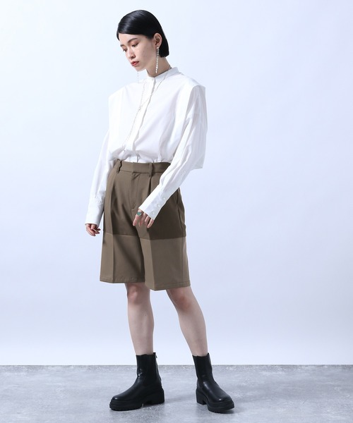 HARE（ハレ）の「シンセティックレザーコンビショートパンツ(HARE)（その他パンツ・レディース・ブラック/ブラウン・FREE）」の6枚目の写真