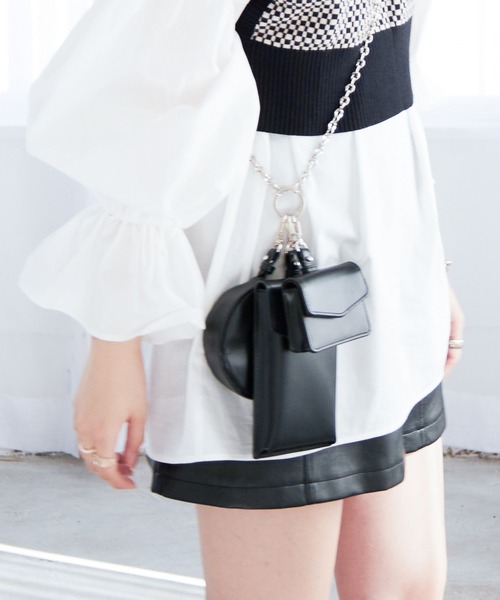 Heather（ヘザー）の「マルチチェーンショルダー　215339（その他小物・レディース・ブラック/アイボリー・ONE SIZE）」の2枚目の写真