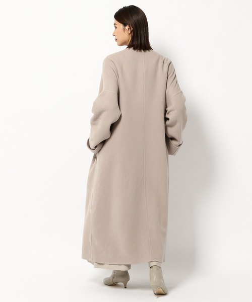 BABYLONE（バビロン）の「BABYLONE / ストールツキガウンコート（ノーカラーコート・レディース・ベージュ/ネイビー・フリー）」の6枚目の写真