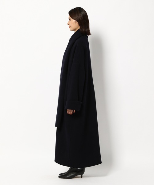 BABYLONE（バビロン）の「BABYLONE / ストールツキガウンコート（ノーカラーコート・レディース・ベージュ/ネイビー・フリー）」の15枚目の写真