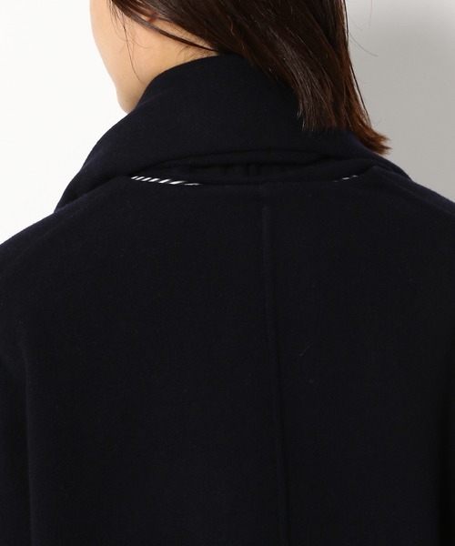 BABYLONE（バビロン）の「BABYLONE / ストールツキガウンコート（ノーカラーコート・レディース・ベージュ/ネイビー・フリー）」の18枚目の写真