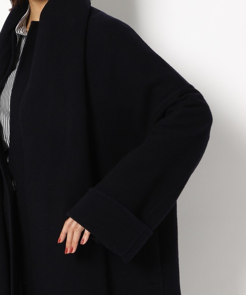 BABYLONE（バビロン）の「BABYLONE / ストールツキガウンコート（ノーカラーコート・レディース・ベージュ/ネイビー・フリー）」の21枚目の写真