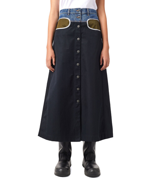 DIESEL（ディーゼル）の「レディース サステナブル ロングスカート 異素材ミックス オーガニック チノ デニム（スカート・レディース・ブラック/カーキ・27inch/28inch/23inch/26inch/24inch/29inch/25inch）」の20枚目の写真