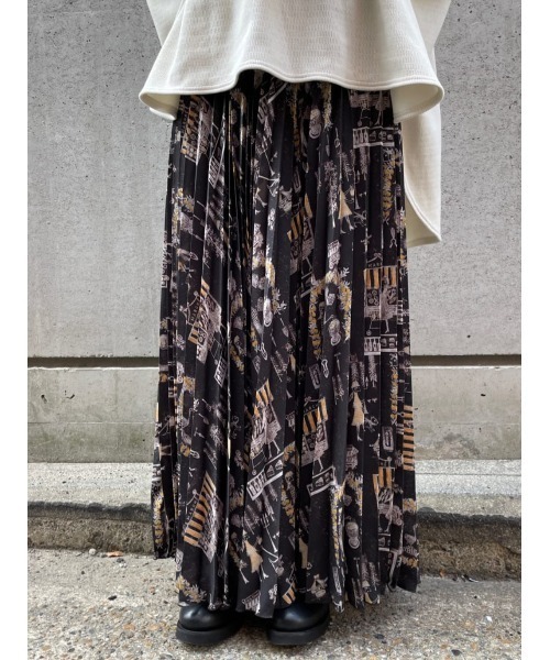 BEARDSLEY（ビアズリー）の「Houseworkプリーツスカート（スカート・レディース・ブラック/アイボリー・FREE）」の2枚目の写真