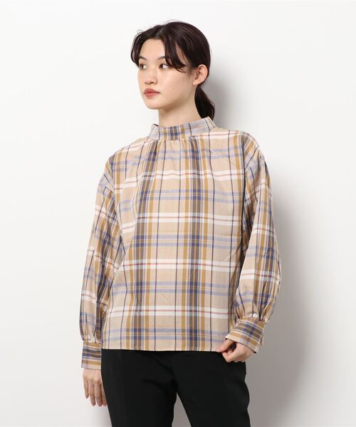 Te chichi TERRASSE(テチチテラス)の「チェック前後2WAYボウタイブラウス(シャツ/ブラウス・レディース・グレー/ネイビー/ベージュ・フリ-)」の6枚目の写真