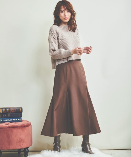 NOELA（ノエラ）の「フラワーモチーフニット（ニット/セーター・レディース・ブラウン/オフホワイト/ベージュ・フリー）」の14枚目の写真