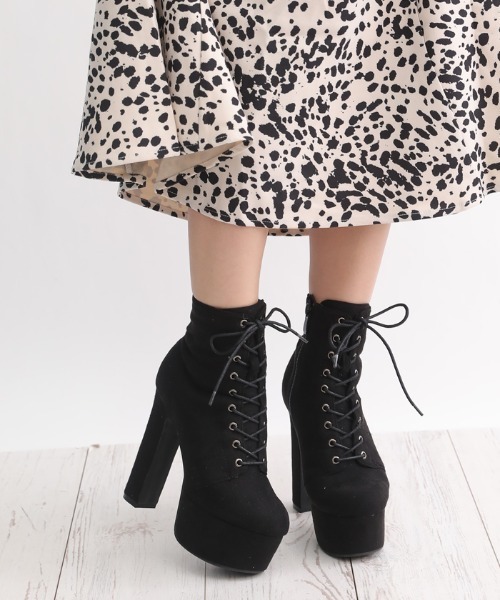 attagirl(アタガール)の「厚底プラットフォームレースアップショートブーツ(ブーツ・レディース・ブラック系その他/ブラック/ベージュ系その他/ダークブラウン・L/S/LL/M)」の17枚目の写真