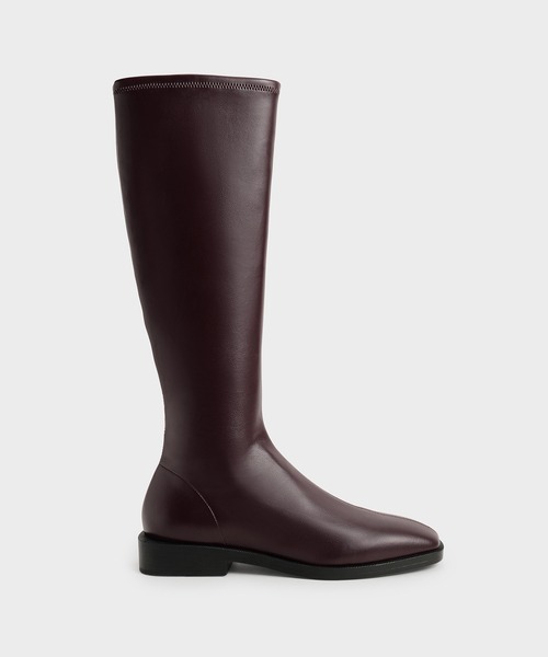 CHARLES & KEITH(チャールズ & キース)の「ロング フラットブーツ / Knee High Flat Boots(ブーツ・レディース・バーガンディー/ブラック・22.5cm/23cm/23.5cm/24.5cm/25cm/25.5cm)」の19枚目の写真