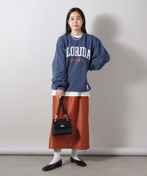 fredy couleur（フレディクルール）の「ジオメトリックレース タイトスカート（スカート・レディース・ネイビー/レンガ・38）」の3枚目の写真