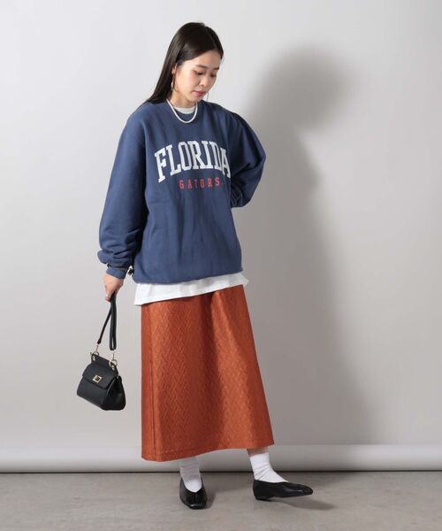 fredy couleur（フレディクルール）の「ジオメトリックレース タイトスカート（スカート・レディース・ネイビー/レンガ・38）」の4枚目の写真